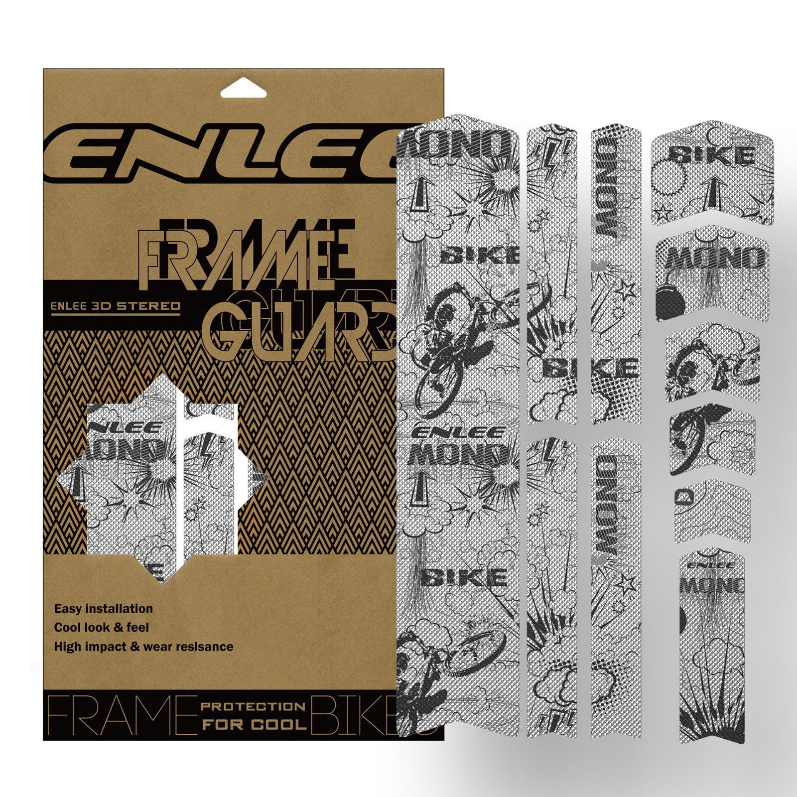 ENLEE 6161313 1 Set Bike Frame Protection Stickers Waterproof Bicycle Frame Guard Decals ENLEE 6161313 1 Set Bike Frame Protection Stickers Waterproof Bicycle Frame Guard Decals